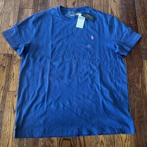 NEW Polo Ralph Lauren Standard Fit Jersey Crewneck T-Shirt Blue Men's Large Logo